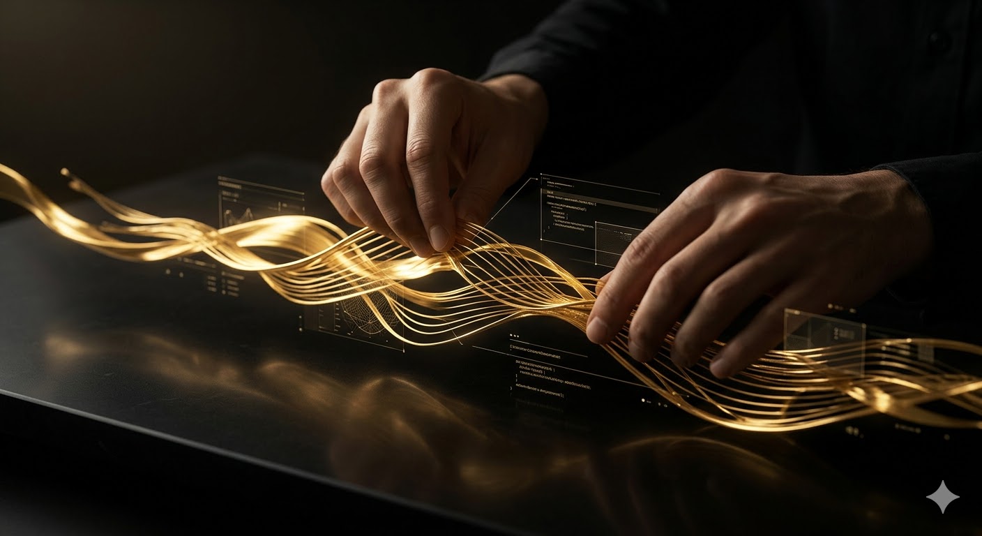 Artisan Digital sculptant l'Or